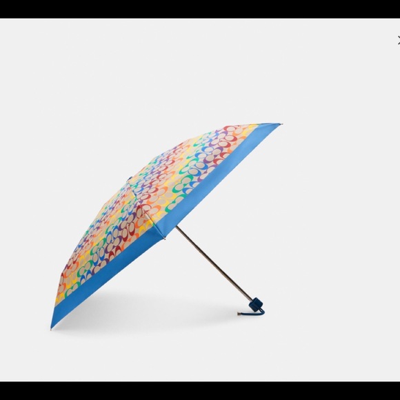 NWT Coach Mini Umbrella  Rainbow Signature RSP$78 - Picture 3 of 3